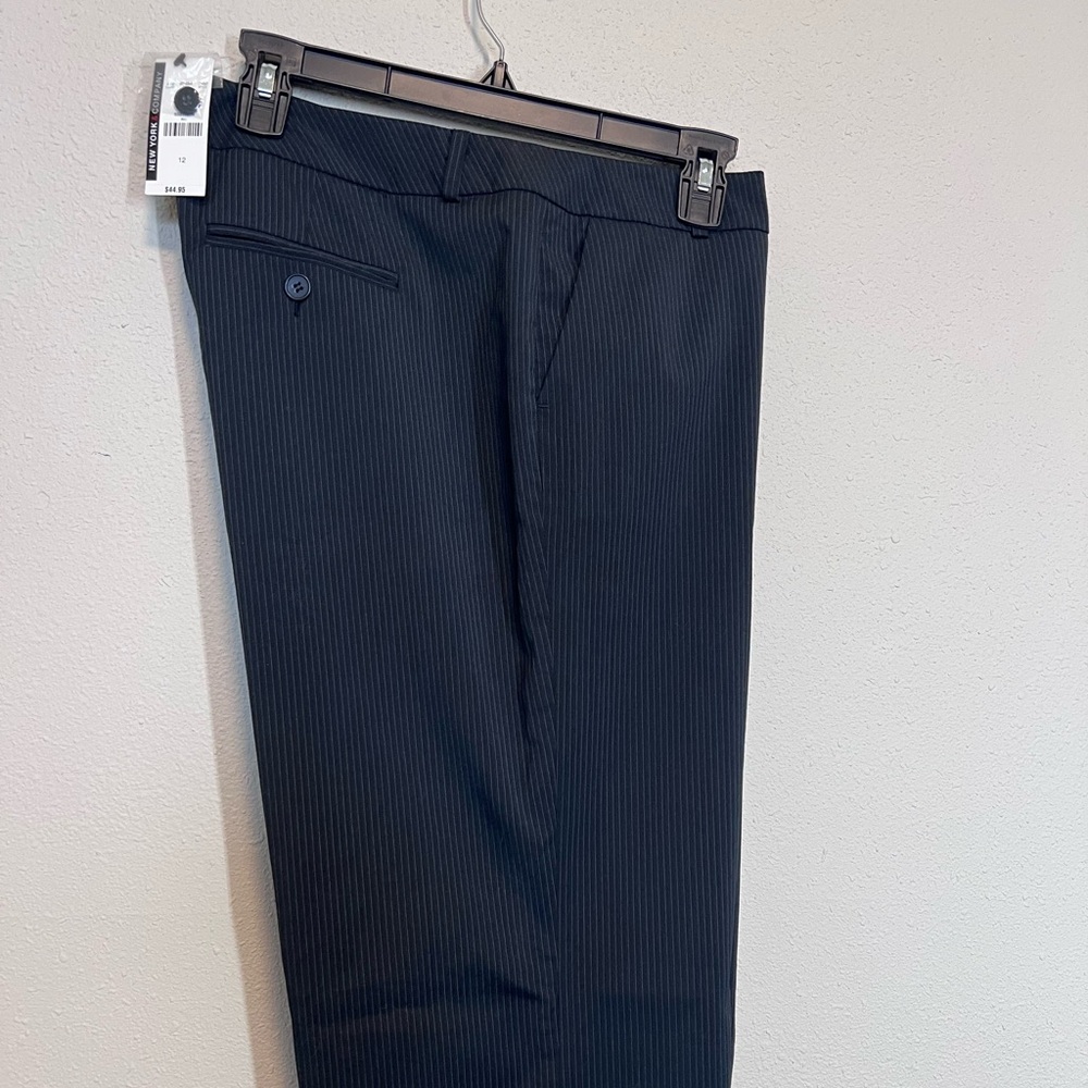 New York & Company Charcoal Pinstripe Trousers